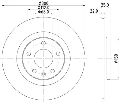 Disco de freno HELLA 8DD 355 111-831 (Sustituye a 8DD 355 121-941) De Moda